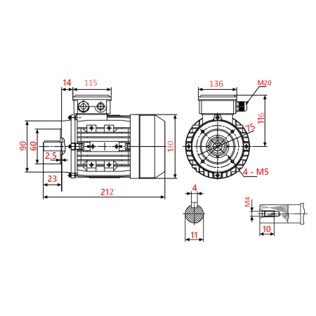 SILNIK ELEKTRYCZNY 0,18kW 230 V 1340obr 1FAZOWY KONDENSATOR PRACY ROZRUCHU